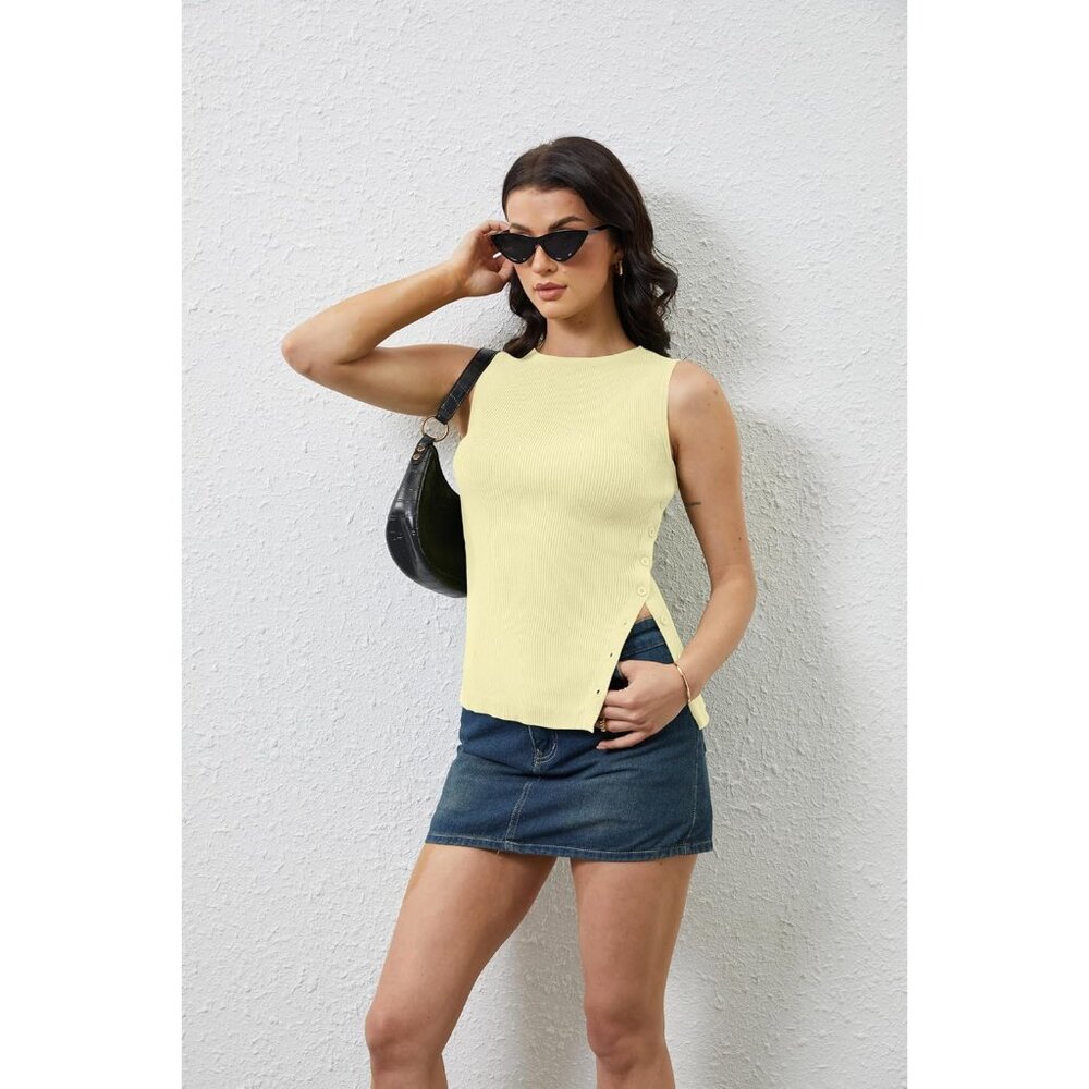 Women Asymmetrical Button Down Side Split Sleevel… - image 4